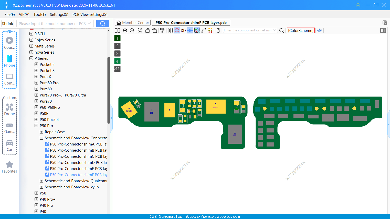 P50 Pro-Connector ShimF PCB Layer